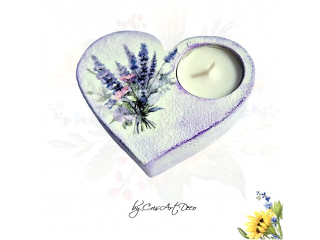 Suport decorativ pentru lumanare - buchet lavanda 115025